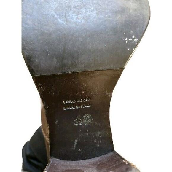 Alberto Fermani Knee High Boots Full Zip Brown Leather Size US 7 Italy 👀 - Picture 8 of 15